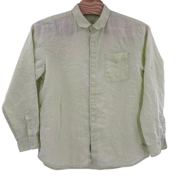 Tommy Bahama Mens XL Light Green 100% Linen Long Sleeve Button Up Shirt - Picture 5 of 6